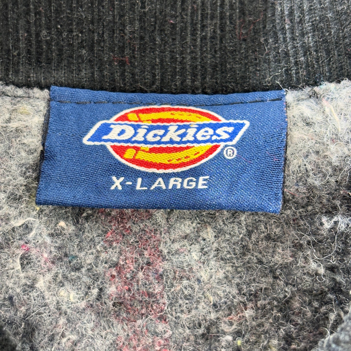 Dickies ダック地 チョアコート/カバーオール /ブラック/コーデュロイ襟/裏起毛キルティング/ワークジャケット XL