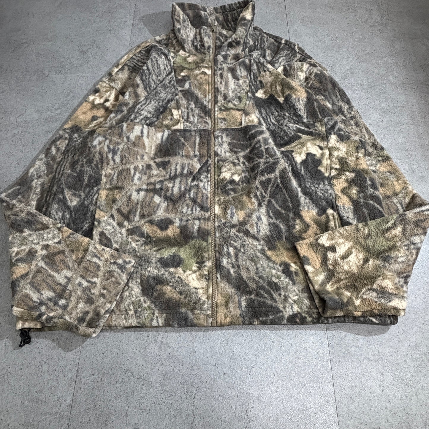 Columbia 迷彩フリース ジャケット XL メンズ｜フルジップ/ハイネック/ドローコード裾｜ハンティングカモ(RealTree系)