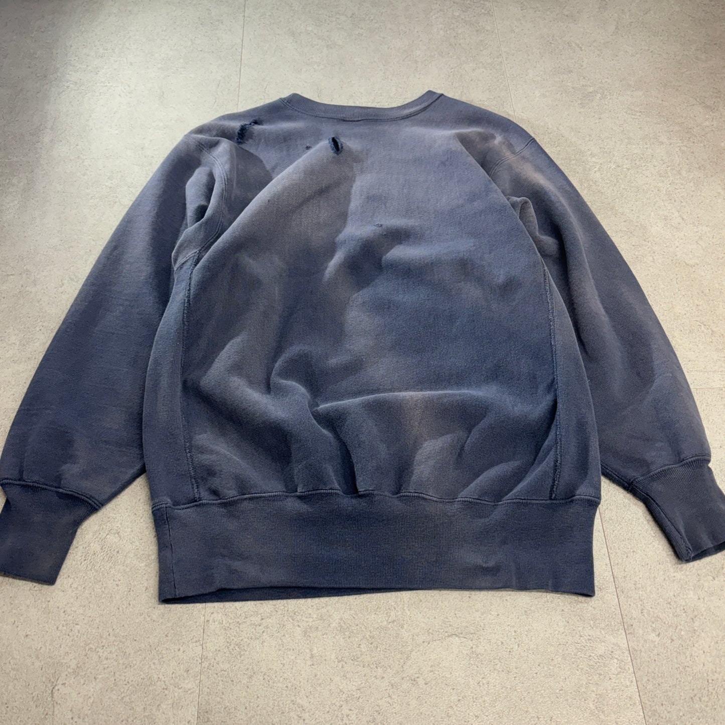 【90s USA製】Champion Reverse Weave スウェット XL 紺×イエロー ノートルダム大学 フットボール リバースウィーブ　フェード