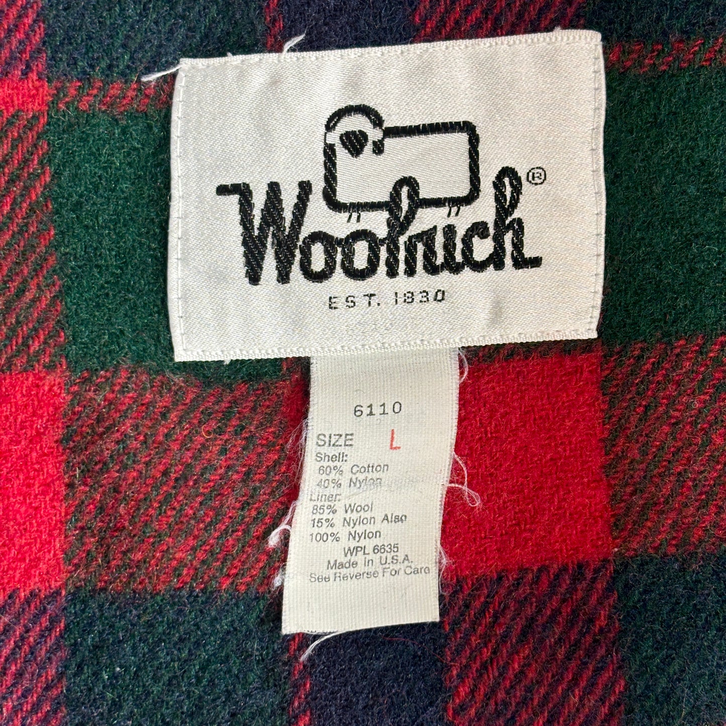 Woolrich USA製 マウンテンパーカ／ウールライニング ジャケット ネイビー×レッドチェック L｜80s〜90s 後期タグ