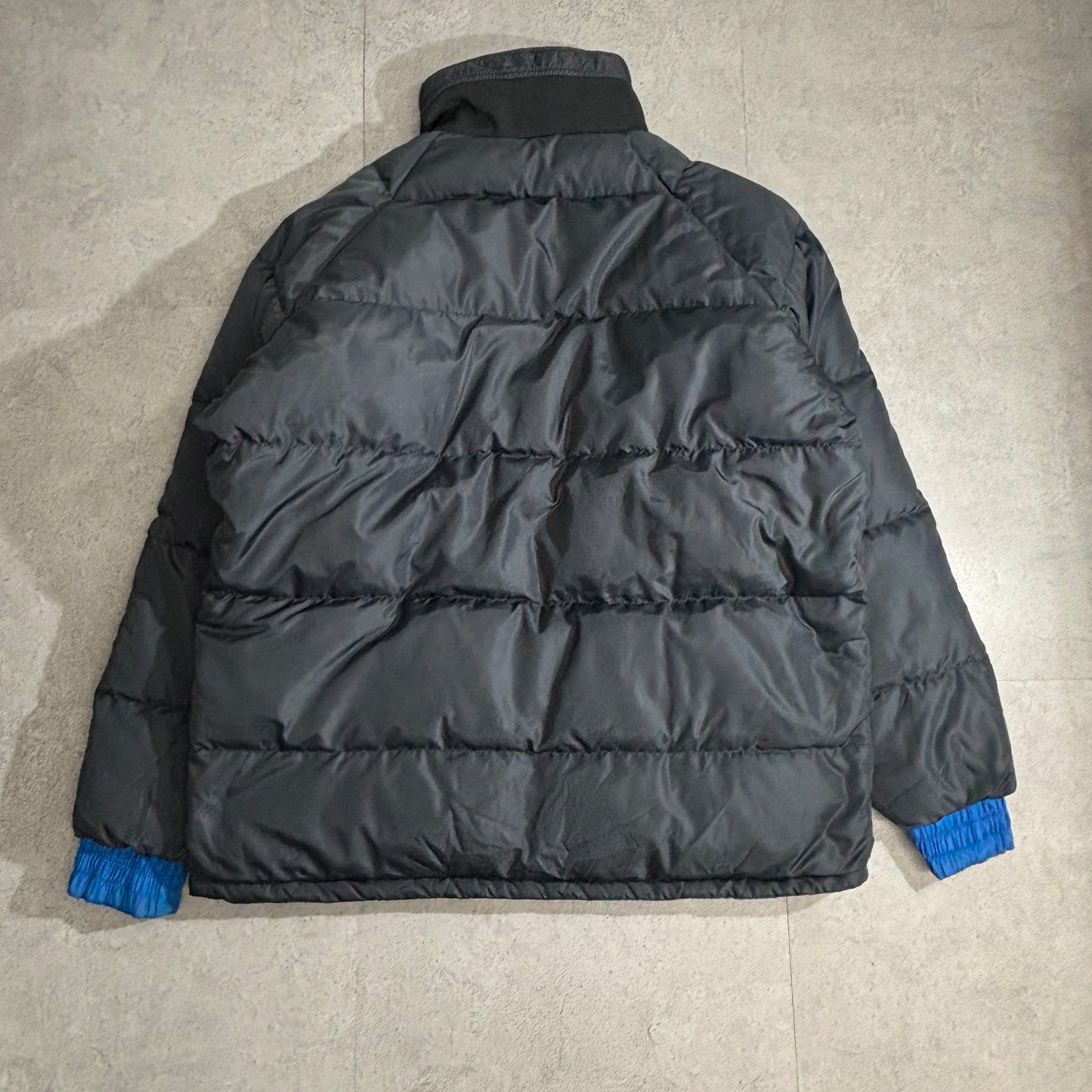 Columbia リバーシブル ダウンジャケット L 青×黒 90s–00s オールド コロンビア ナイロン 中綿ダウン パファー ブルゾン メンズ