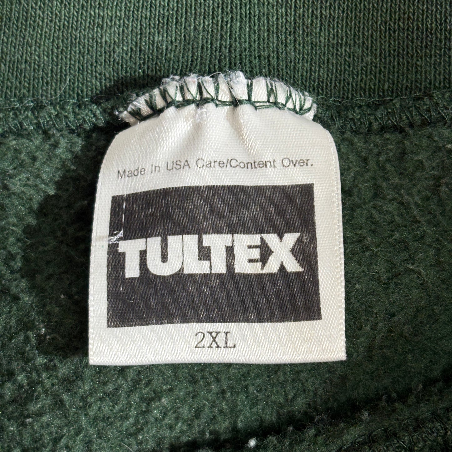 【USA製 TULTEX】鹿プリント スウェット グリーン 2XL アニマルデザイン 90s ヴィンテージ風 トレーナー メンズ レディース 古着