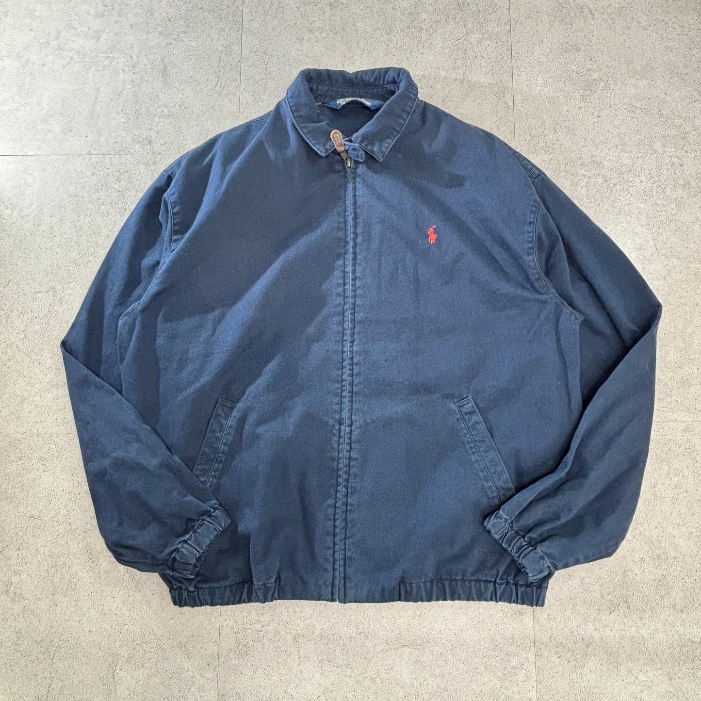 【Polo by Ralph Lauren】タイ製 スウィングトップ ハリントンジャケット ネイビー Lサイズ