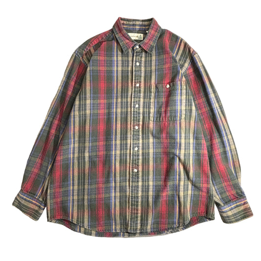 FIELDMASTER チェックネルシャツ 香港製 80〜90s オールド アウトドアシャツ コットン L