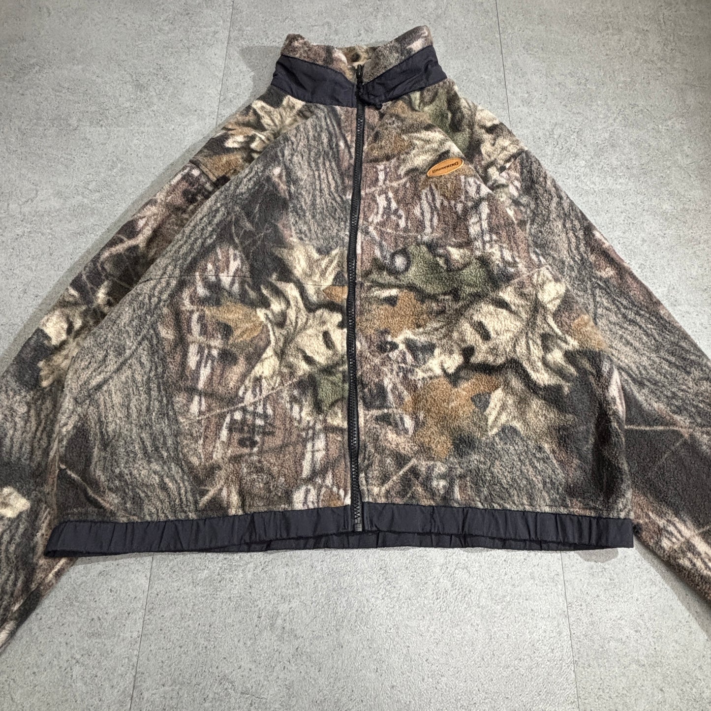 BROWNING リアルツリーカモ フリースジャケット Lサイズ｜ハンティング×アウトドアスタイル／USAアウトドアブランド／フルジップ仕様