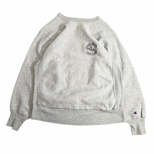 【Champion】トリコタグ USA製 Reverse Weave “PEBBLE BEACH GOLF LINKS” 刺繍スウェット グレー L チャンピオン リバースウィーブ アメリカ製 90s ゴルフ ヴィンテージ